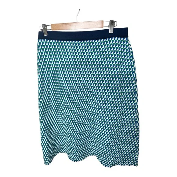 Tory Sport Tech Knit Geo Print Skirt Size XL Blue Green Vineyard Sailboat Print